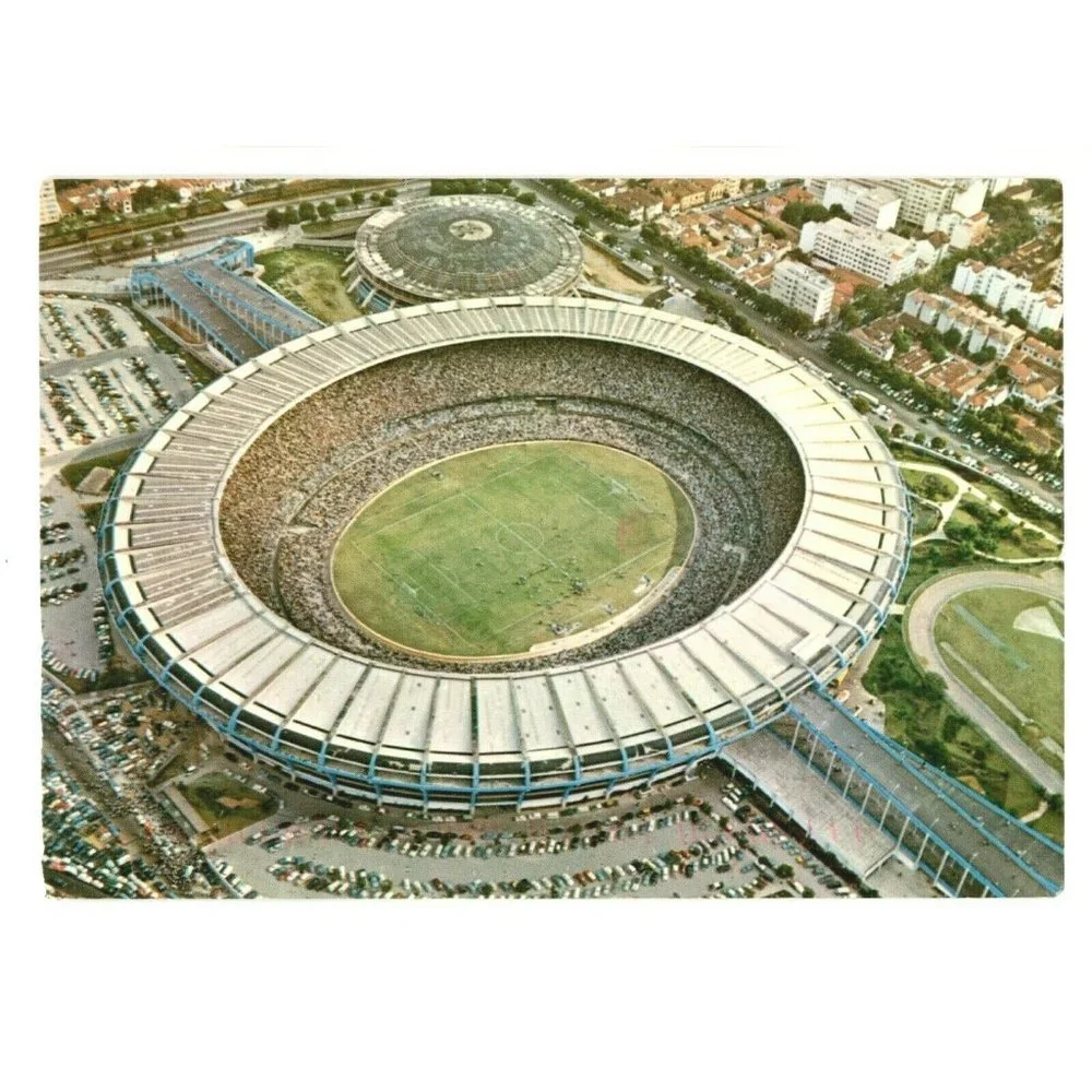 Vintage Postcard Rio‎ de Janeiro Brazil Soccer Football Maracana Stadium City